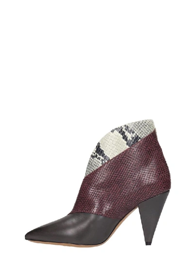 Shop Isabel Marant Archenn High Heels Ankle Boots In Brown Leather