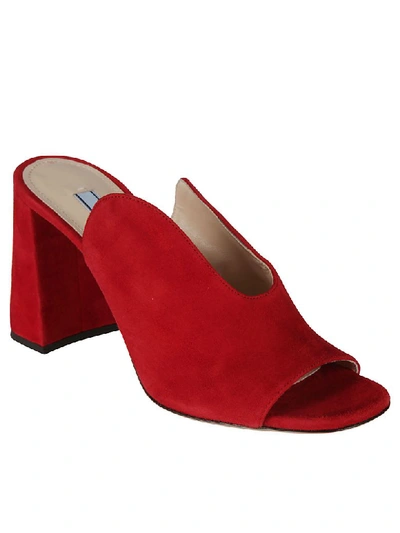 Shop Prada Slip-on Mules In Red