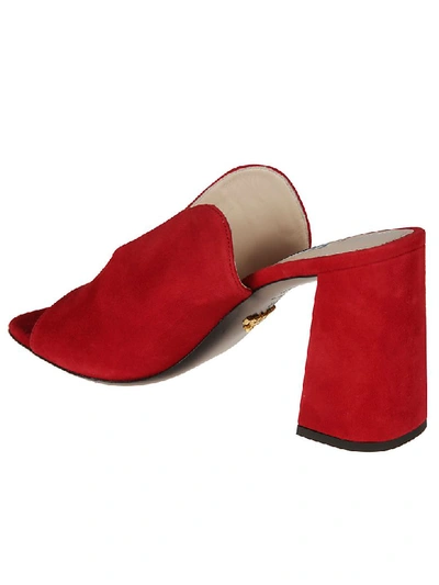 Shop Prada Slip-on Mules In Red