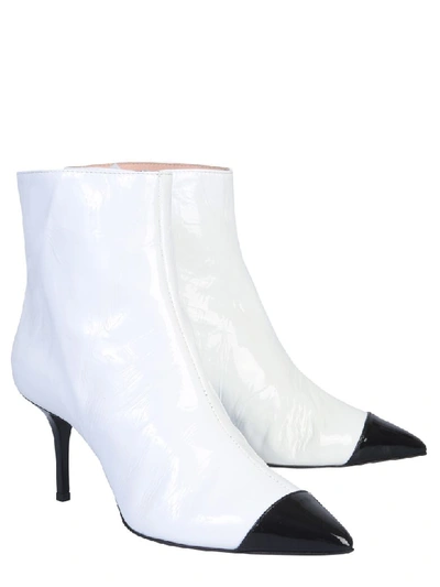 Shop Msgm Glossy Boot In Bianco