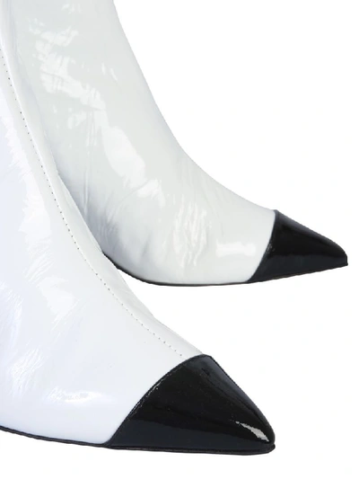 Shop Msgm Glossy Boot In Bianco