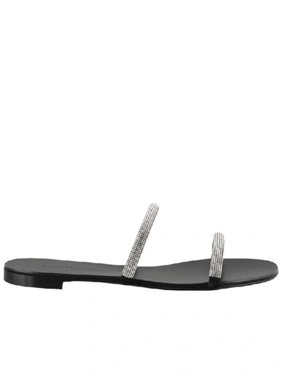 Shop Giuseppe Zanotti Croisette Crystal Sandals In Black