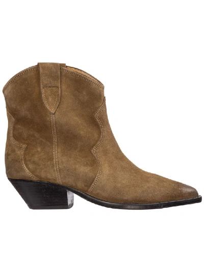 Shop Isabel Marant Dewina Heeled Ankle Boots In Taupe