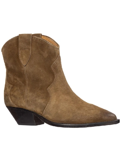 Shop Isabel Marant Dewina Heeled Ankle Boots In Taupe