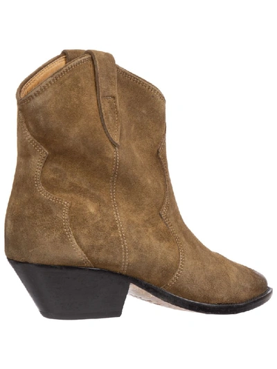 Shop Isabel Marant Dewina Heeled Ankle Boots In Taupe