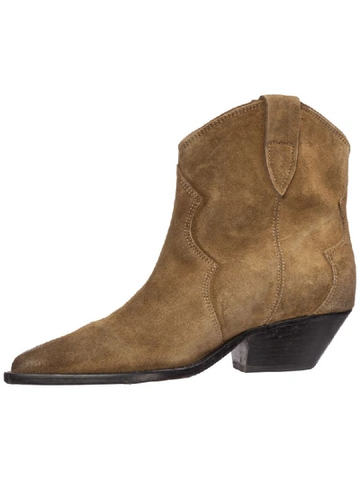 Shop Isabel Marant Dewina Heeled Ankle Boots In Taupe