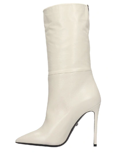 Shop Greymer High Heels Ankle Boots In White Leather