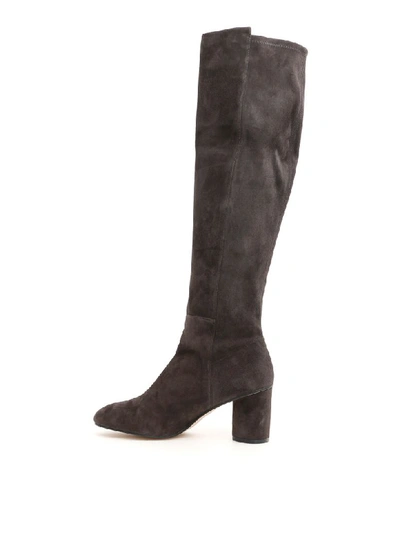 Shop Stuart Weitzman Eloise 75 Boots In Asphalt (grey)