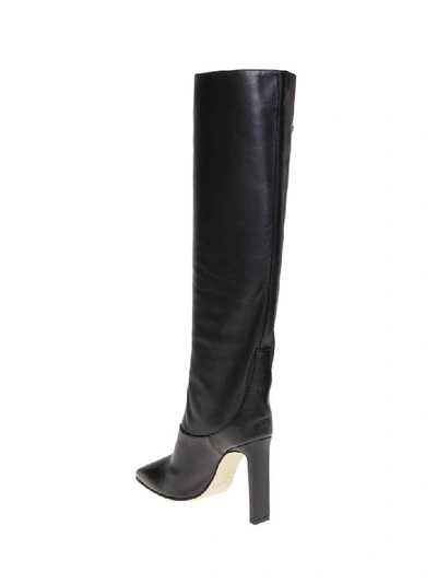 Shop Jimmy Choo Mahesa 100 Boot In Black Calf Leather