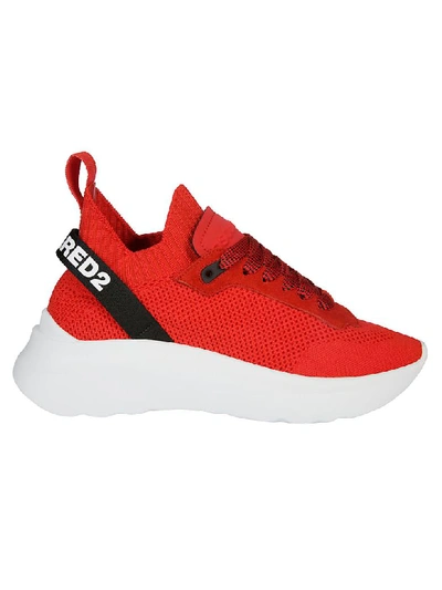 Shop Dsquared2 Lace Up Sneakers In Red White