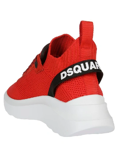 Shop Dsquared2 Lace Up Sneakers In Red White