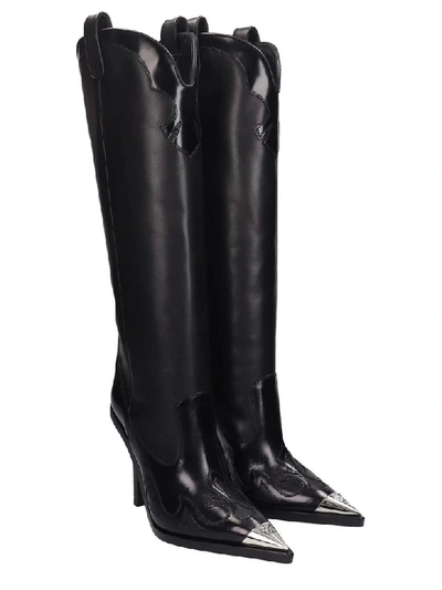 Shop Versace Texan Boots In Black Leather