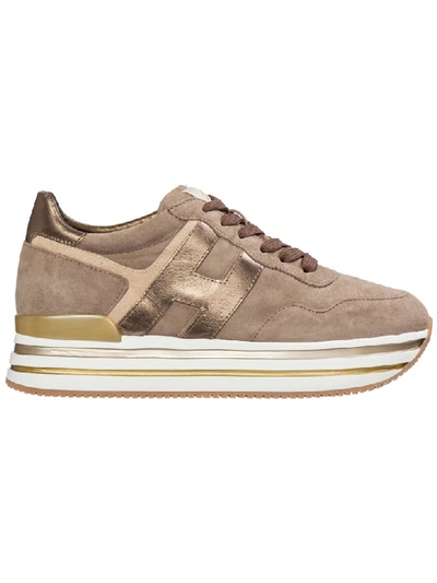 Shop Hogan Midi Platform Sneakers In Beige