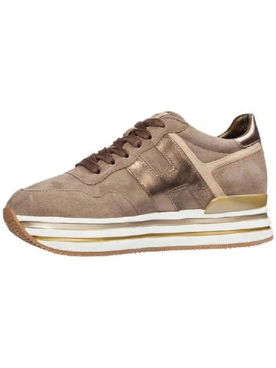 Shop Hogan Midi Platform Sneakers In Beige