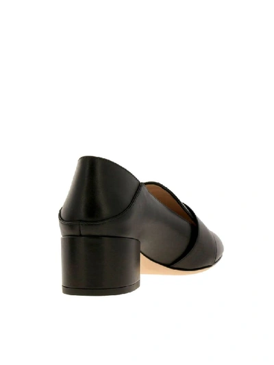 Shop Bally High Heel Shoes Janelle Shoes In Smooth Leather With Maxi Metal Buckle And Foldable Heel In Black