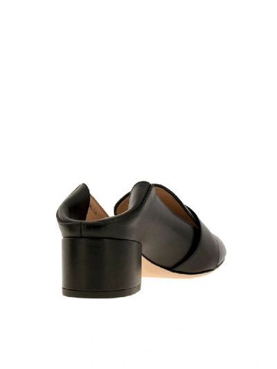 Shop Bally High Heel Shoes Janelle Shoes In Smooth Leather With Maxi Metal Buckle And Foldable Heel In Black