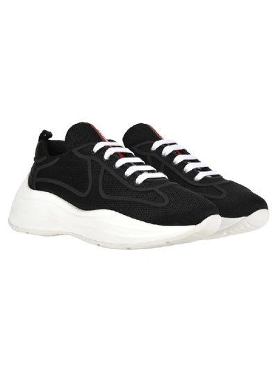 Shop Prada Americans Cup Xl Sneakers In Black