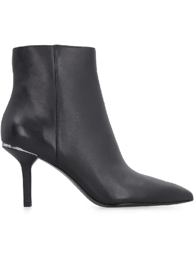 Shop Michael Kors Katerina Leather Ankle Boots In Black