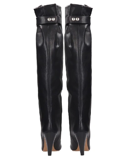 Shop Isabel Marant Lacine High Heels Boots In Black Leather