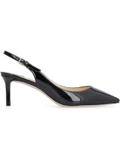 Shop Jimmy Choo Erin Patent Leather Pointy-toe Sling-back In Black