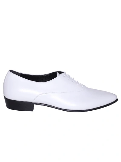 Shop Celine Laced-up Oxford Shoes In White