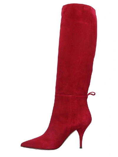 Shop L'autre Chose High Heels Boots In Red Suede