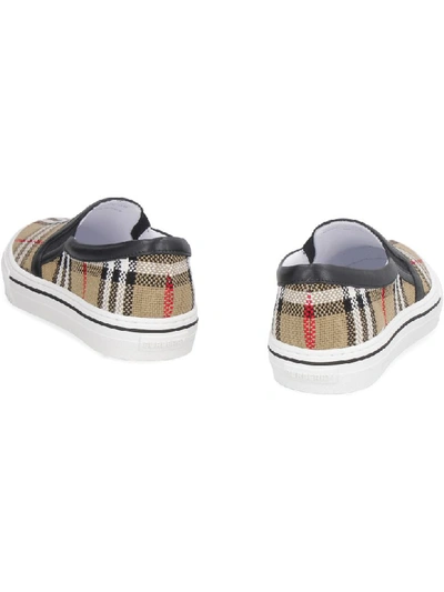 Shop Burberry Canvas Slip-on In Beige