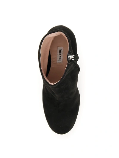 Shop Miu Miu Platform Boots In Nero (black)