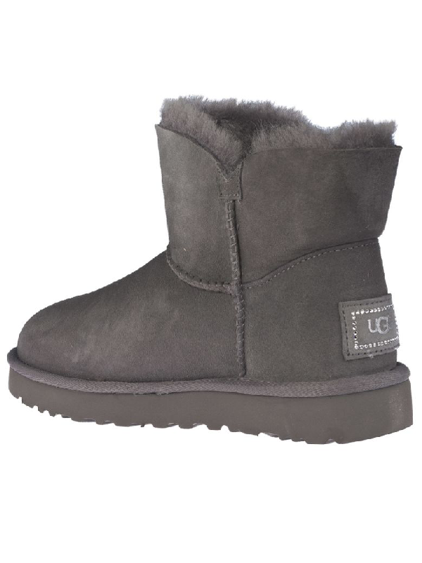 ugg mini bailey button stormy grey