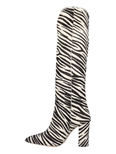 Shop Paris Texas High Heels Boots In White Pony Skin