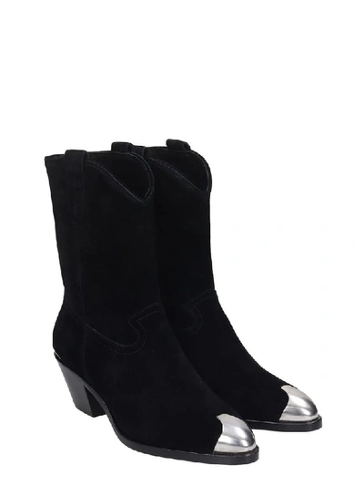 Shop Ash Famous Texan Ankle Boots In Black Suede