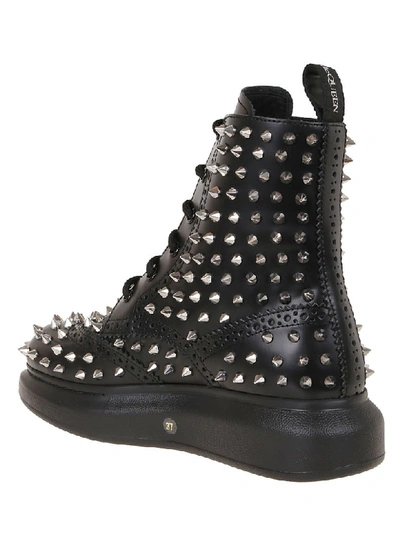 Shop Alexander Mcqueen H.boot Leather S.rub In Black Silver