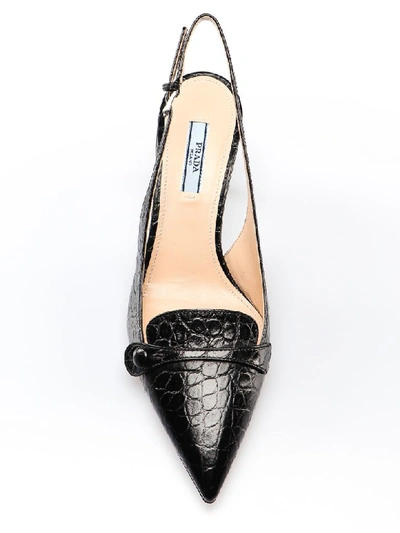 Shop Prada Pump Cocco Print T.65 In Nero