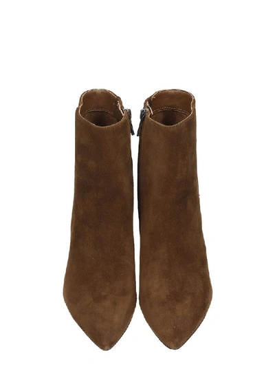 Shop Sam Edelman Hilty High Heels Ankle Boots In Brown Suede
