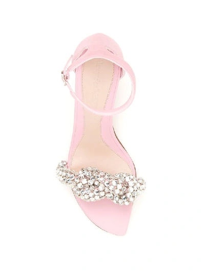 Shop Alexander Mcqueen Crystal Knot Sandals In Su Pink Cry Su Pink (pink)