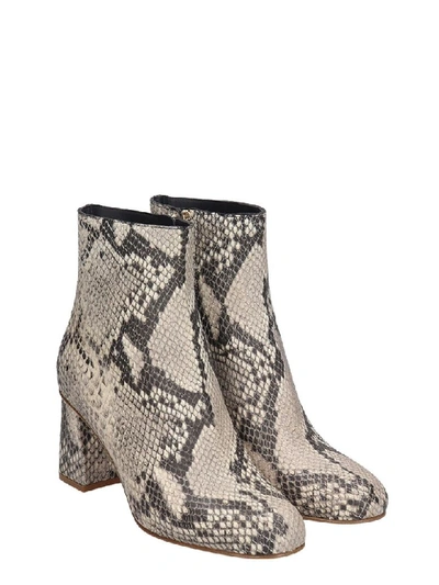 Shop Red Valentino High Heels Ankle Boots In Grey Leather