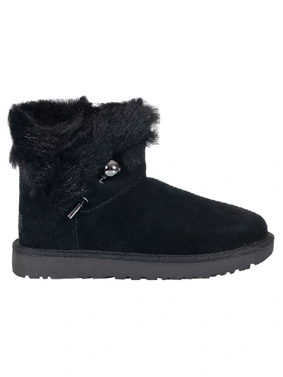 Shop Ugg Fluff Pin Ankle Boots In Black
