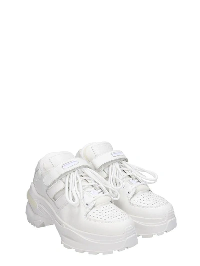 Shop Maison Margiela Retro Fit Sneakers In White Leather