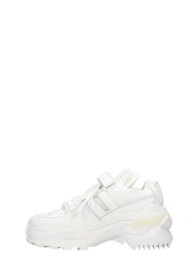 Shop Maison Margiela Retro Fit Sneakers In White Leather