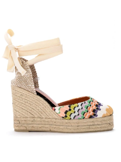 Shop Castaã±er By Missoni Carina Multicolor Sandal With Wedge.