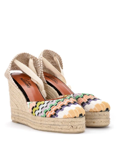 Shop Castaã±er By Missoni Carina Multicolor Sandal With Wedge.