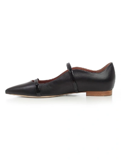 Shop Malone Souliers Ballerinas Nappa W/patent Details In Black Black