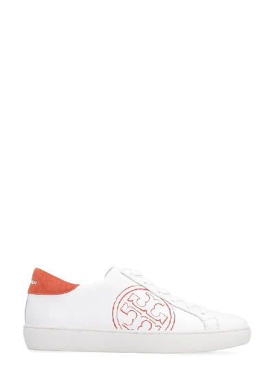 Shop Tory Burch Leather Low-top Sneakers In White