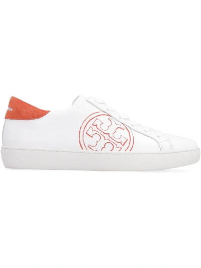 Shop Tory Burch Leather Low-top Sneakers In White