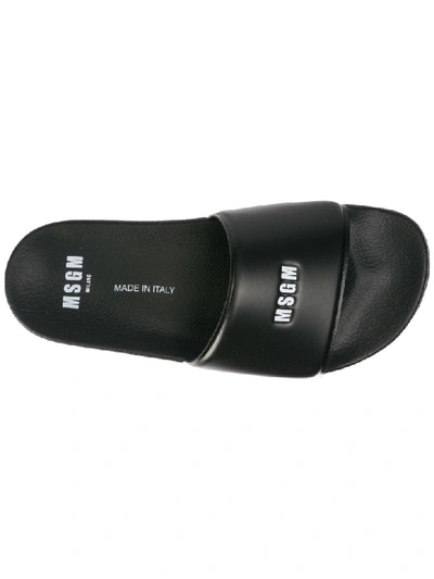 Shop Msgm Pool Slides In Nero