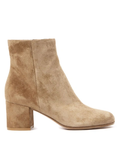 Shop Gianvito Rossi Camel Suede Ankle Boots