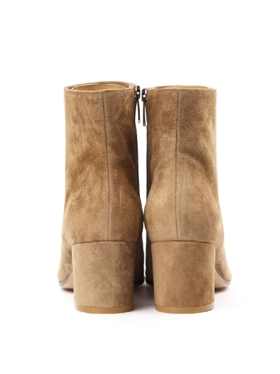 Shop Gianvito Rossi Camel Suede Ankle Boots