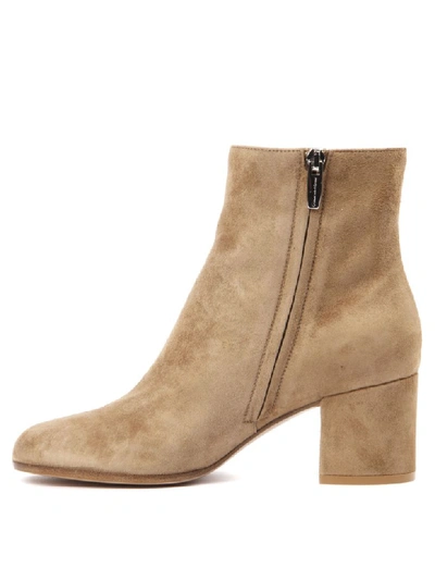 Shop Gianvito Rossi Camel Suede Ankle Boots