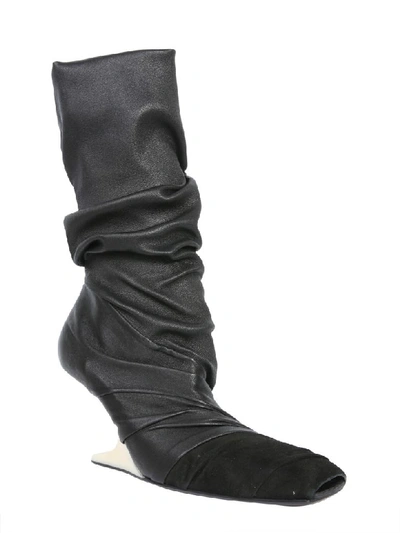 Shop Rick Owens Cantilevered Boots In Nero