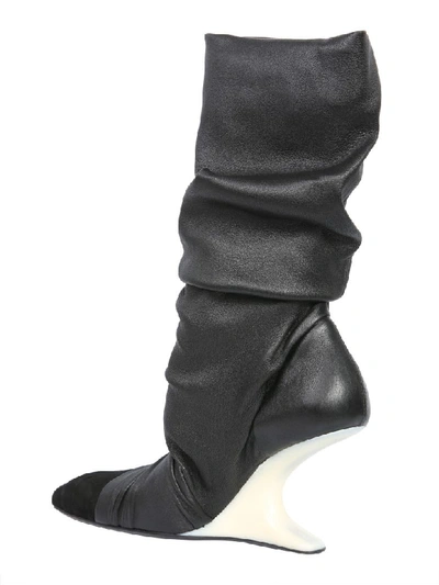 Shop Rick Owens Cantilevered Boots In Nero